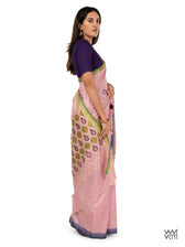 Baby Pink Pomegranate Jaal Handspun Tussar Silk Saree