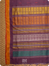 Brownish Purple Ananta Handspun Tussar Silk Sari