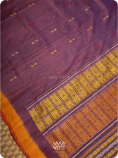 Brownish Purple Ananta Handspun Tussar Silk Sari