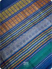 Royal Blue Mustard Ananta Handspun Tussar Silk Saree
