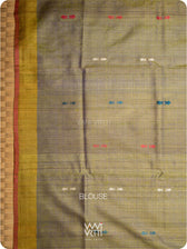 Royal Blue Mustard Ananta Handspun Tussar Silk Saree