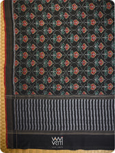 Black Laal Jaba Single Ikat Fine Cotton Saree