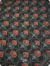 Black Laal Jaba Single Ikat Fine Cotton Saree