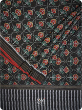 Black Laal Jaba Single Ikat Fine Cotton Saree