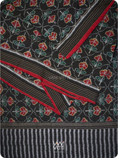 Black Laal Jaba Single Ikat Fine Cotton Saree