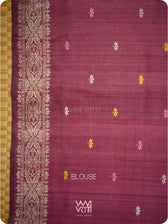 Deep Burgundy Pink Lotus Parrot Jaal Designer Exclusive Handspun Handwoven Tussar Silk Saree