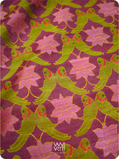 Deep Burgundy Pink Lotus Parrot Jaal Designer Exclusive Handspun Handwoven Tussar Silk Saree