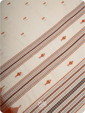 Off White Orange Natural Dyed Kotpad Cotton Saree