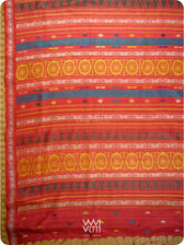 Rust Orange Red Airavata Konark Double Palla Handspun Tussar Silk Saree