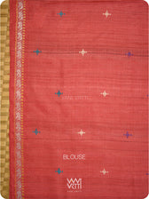 Rust Orange Red Airavata Konark Double Palla Handspun Tussar Silk Saree