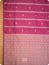 Wine Pink Gulab Jaal Master Weave Exclusive Handspun Tussar Silk Saree
