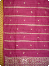 Wine Pink Gulab Jaal Master Weave Exclusive Handspun Tussar Silk Saree
