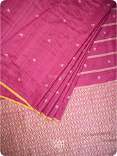 Wine Pink Gulab Jaal Master Weave Exclusive Handspun Tussar Silk Saree