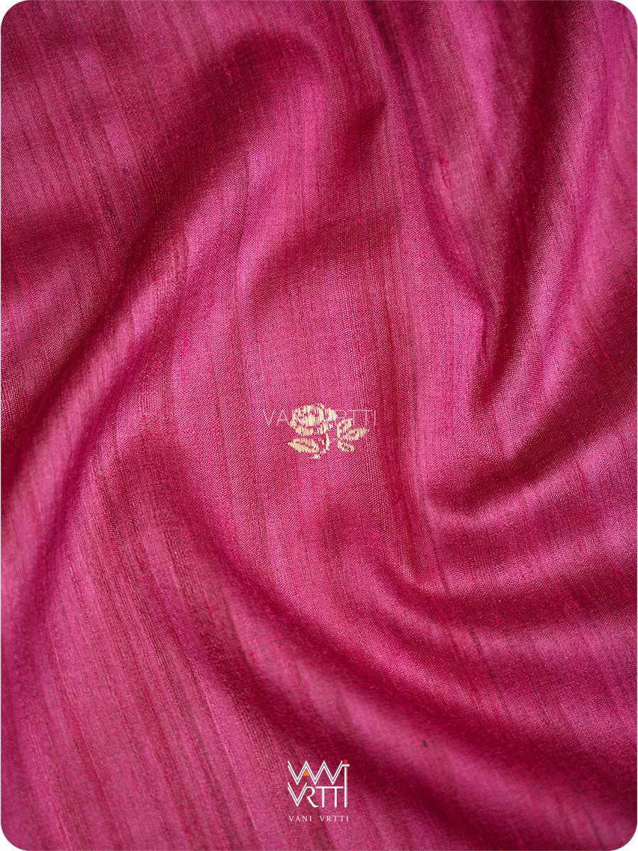 Wine Pink Gulab Jaal Master Weave Exclusive Handspun Tussar Silk Saree