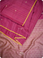 Wine Pink Gulab Jaal Master Weave Exclusive Handspun Tussar Silk Saree