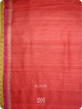 Red Peepal Ikat Handspun Tussar Silk Saree