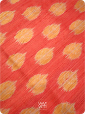 Red Peepal Ikat Handspun Tussar Silk Saree