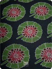 Black Lily Pond Cotton Ikat Saree