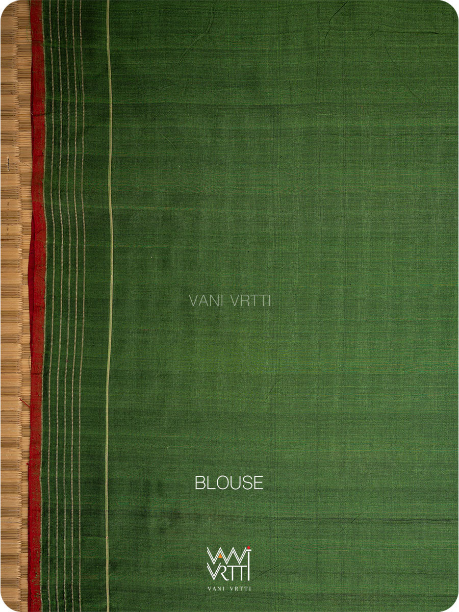 Black Lily Pond Cotton Ikat Saree