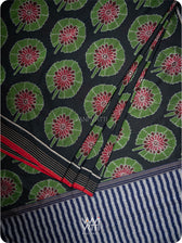 Black Lily Pond Cotton Ikat Saree