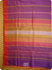 Reddish Purple Ganga Jamuna Kondha Handspun Tussar Silk Saree