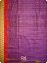 Reddish Purple Ganga Jamuna Kondha Handspun Tussar Silk Saree