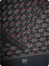 Black Laal Jaba Single Ikat Fine Cotton Saree