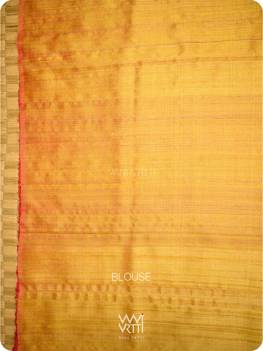 Reddish Purple Ganga Jamuna Kondha Handspun Tussar Silk Saree