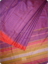 Reddish Purple Ganga Jamuna Kondha Handspun Tussar Silk Saree