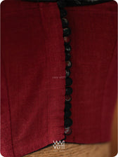 Laal Jaba Cotton Ikat Yoke Madder Kotpad Cotton Blouse