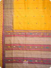 Chikoo Orange Red Purple Anjana Handspun Tussar Silk Saree