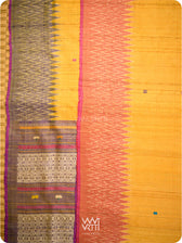 Chikoo Orange Red Purple Anjana Handspun Tussar Silk Saree