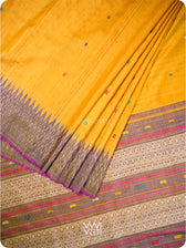 Chikoo Orange Red Purple Anjana Handspun Tussar Silk Saree