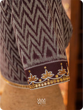Coffee Brown Tree Of Life Zardozi Cotton Ikat Blouse