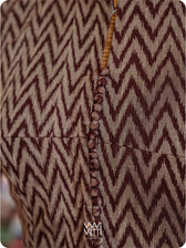 Coffee Brown Tree Of Life Zardozi Cotton Ikat Blouse