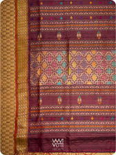 Deep Coffee Olive Green Nightingale Master Weave Exclusive Handspun Tussar Silk Saree