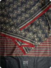 Black Santati Ikat Handspun Tussar Silk Saree