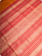 Orange Red Anjana Handspun Tussar Silk Saree