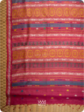 Pallu of Konark saree with handwoven lotus flowers and Airavata border