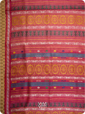 Pallu detail showing lotus flowers and Airavata elephant motifs in tussar silk