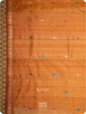 Blouse piece in orange tussar silk, matched to Konark saree