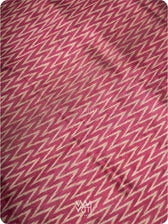 Burgundy Pink  Aziz ZigZag Ikat Handspun Tussar Silk Saree