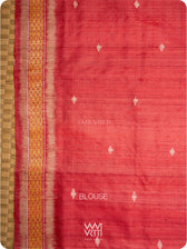 Off White Yellow Checks Kolam Red Exclusive Handspun Tussar Silk Saree