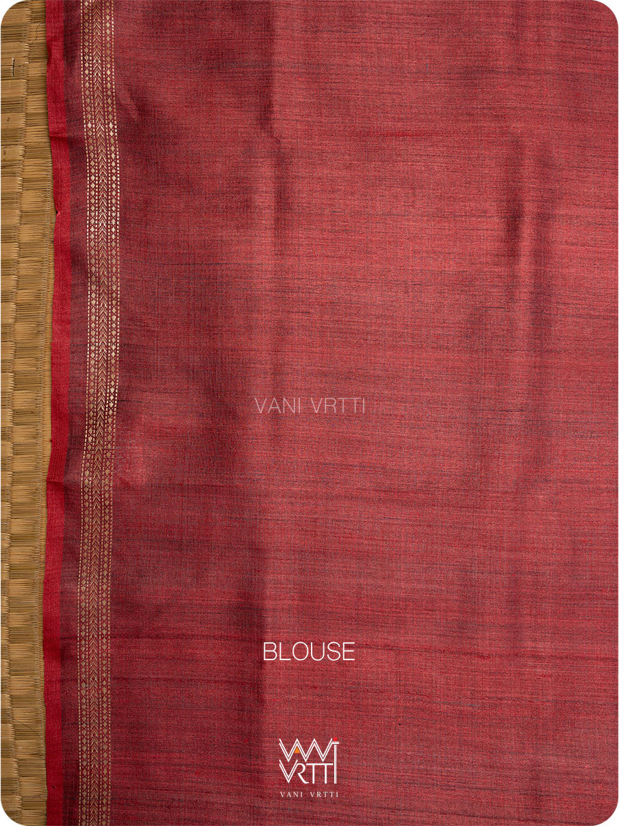 Ink Blue Nargis Ikat Handspun Tussar Silk Saree