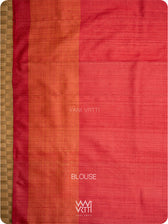 Off White Red Orange Sangam Bristi Handspun Tussar Silk Saree