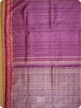 Purple Pink Madhumalati Handspun Tussar Silk Sari