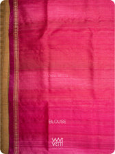 Magenta Pink Kadamba Ikat Handspun Tussar Silk Saree