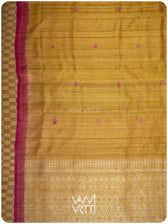 Mustard Yellow Nabh Butterfly Handspun Tussar Silk Saree