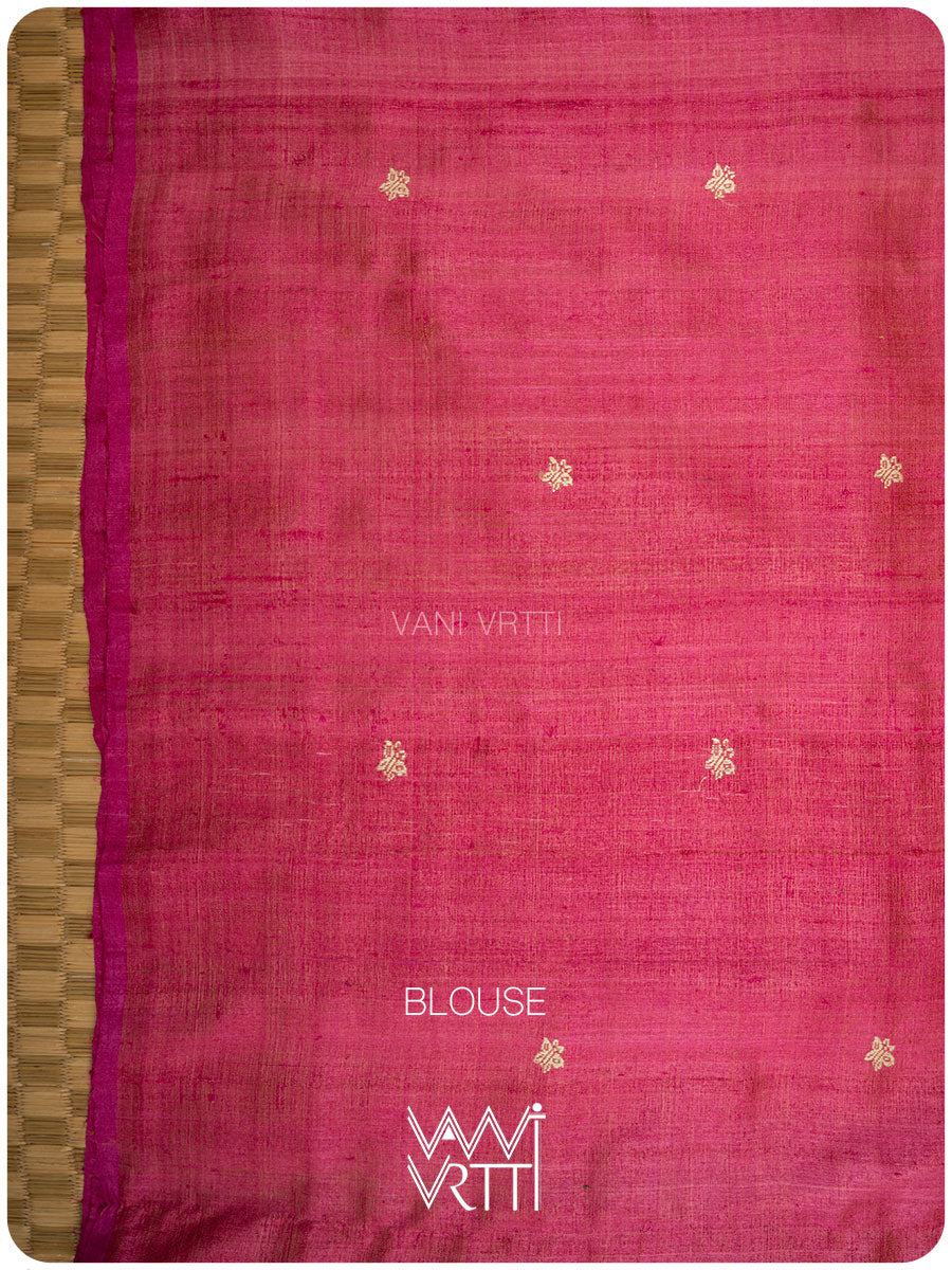 Mustard Yellow Nabh Butterfly Handspun Tussar Silk Saree
