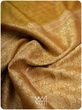 Mustard Yellow Nabh Butterfly Handspun Tussar Silk Saree